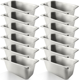 12 Pcs 1/3 Size 6 Inch Deep Restaurant Hotel Pan 201 Gauge Stainless Steel Steam Table Pan Commercial Catering Food Trays Warming Pans for Food Hotel Buffet