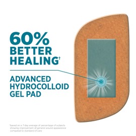 BAND-AID Brand Pro Heal Adhesive First Aid Bandages with Hydrocolloid Gel Pads, Large Clinically Tested Waterproof Bandages for Better Healing of Minor Wounds, 5 ct