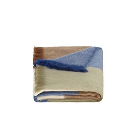 Alpaca Loca Scarf/Shawl Blocked Cobalt Blue & Naturals - Alpaca Wool, blue