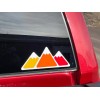 n/a Red Retro Adventure Mountain Tri-color sticker For Toyota
