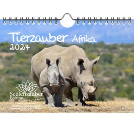 Tierzauber Africa DIN A5 Wall Calendar for 2024 Various Animals from Africa Seelenzauber