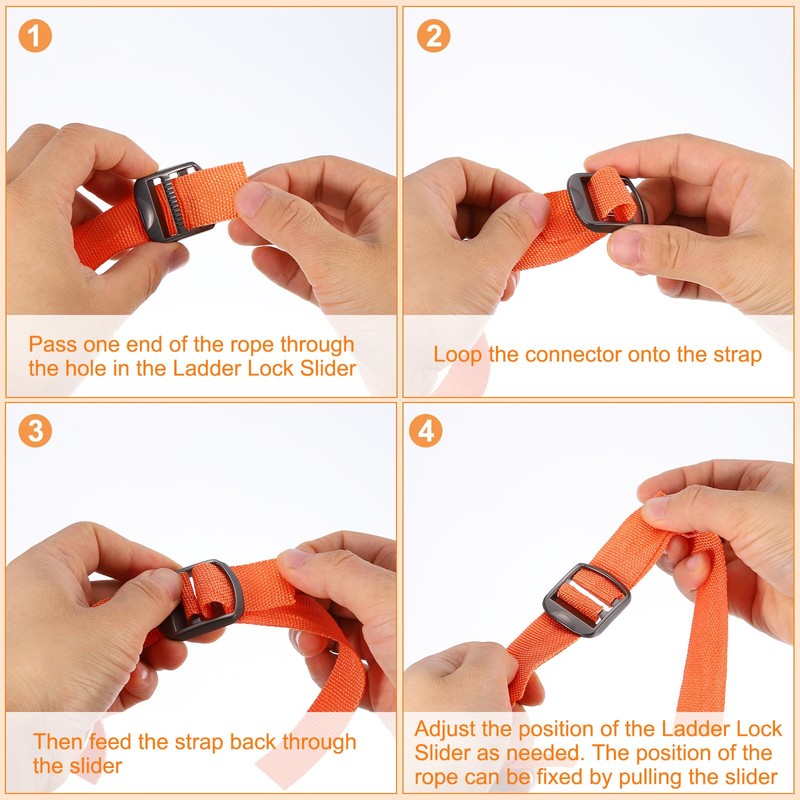 sourcing map Metal Ladder Lock Slider, 6Pcs 3/4" Zinc Alloy