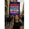 No Kings In America Protest Sign, Anti-Trump Resistance, Political Activist