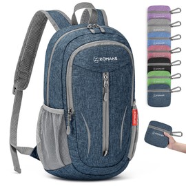 ZOMAKE 10L Small Hiking Backpack for Women Men - Lightweight Packable Hiking Daypack - Tear Resistant Foldable Day Pack for Travel Camping Outdoor Sports(Navy Blue)