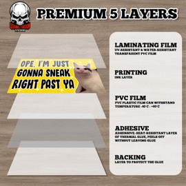 Ope I'm Just Gonna Sneak Right Past Ya | Bumper Sticker or Car Magnet |s Funny Cat Meme Car Prank Waterproof Vinyl Sticker for Trucks Vans Cars [7.5x3.75]