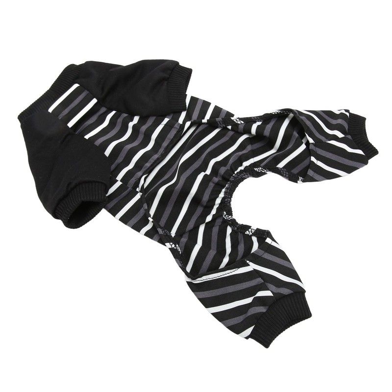 Dog Pajamas Warm Comfortable Stretchy 4 Legs Striped Dog Pajamas