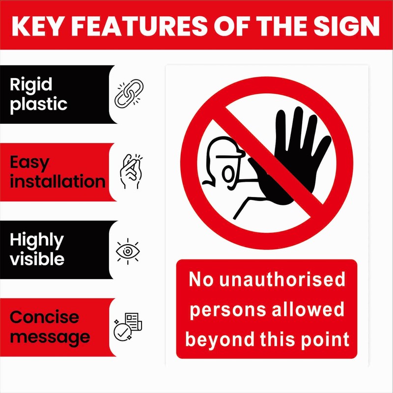 No Unauthorized Persons Allowed Beyond This Point - Safety Warning