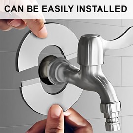 TEOZBLU Set of 4 Heating Pipe Rosette Cover Water Clock Cover Rosette Stainless Steel Pipe Sleeves Heating Pipe for Shower Fittings, Taps, Radiators