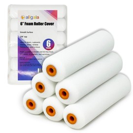 Allgala Foam Rollers, 6 Pack 6 inch Shedless Mini Foam Sponge Paint Roller Cover for Trim Wall Funiture Doors Cupboard Cabinets Doors