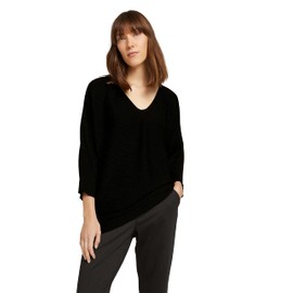 TOM TAILOR Ladie's 1029665 Batwing Sleeve Sweater, 14482-Deep Black, S
