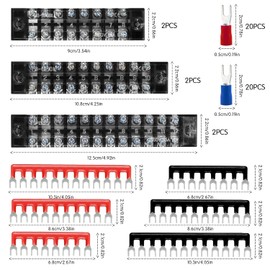 JINXIAN Screw Terminal Block Double Row 8/10/12 Position Terminal Strip 600V 15A Screw Terminal Strip Screw Terminal Strip with Protective Case Pre-Insulated Terminal Barrier Strip Terminal Strip Kit