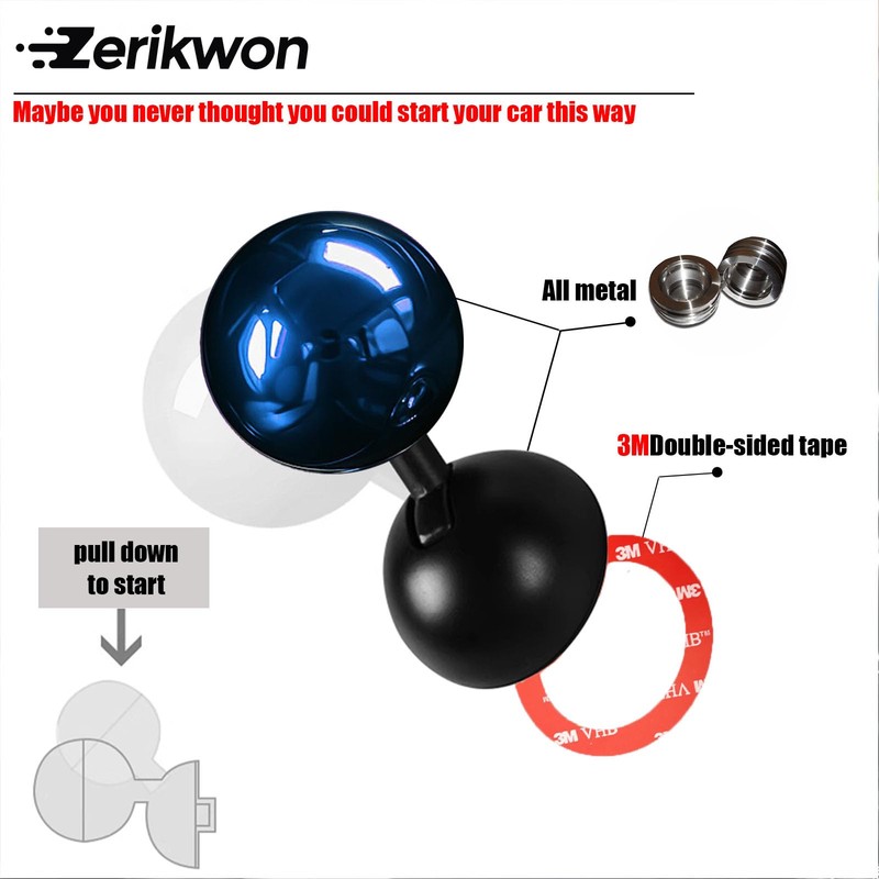 Electroplating Car Joystick Push Start Button Cover, Metal Push to