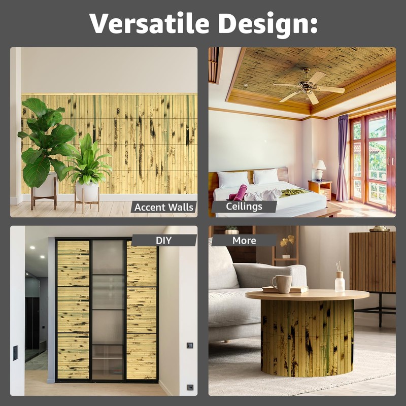 Art3d Natural Bamboo Wall Panel for Interior Wall Decor, Renewable