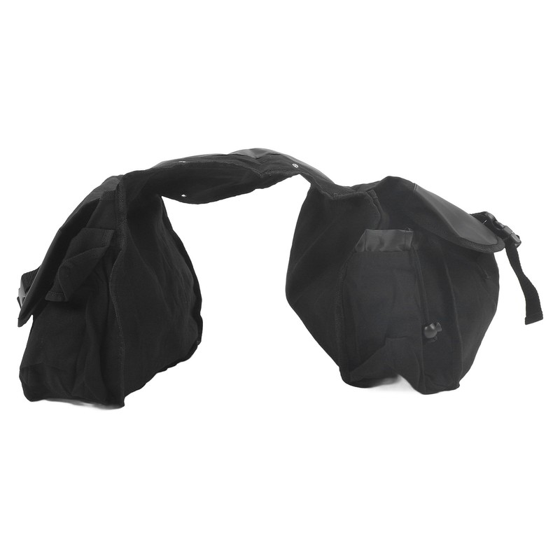 Bicycle Rear Seat Bag Black Large Capacity Canvas Waterproof Elastic