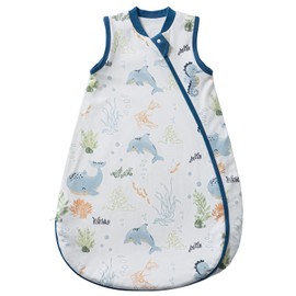 usbettas Thermostatic Baby Sleep Sack 3-6 Months, 1.0 TOG Infant Sleeveless Sleep Sack, Soft Cotton Toddler Wearable Blanket for Boys Girls, Baby Sleeping Bag with 2-Way Zipper for All Season