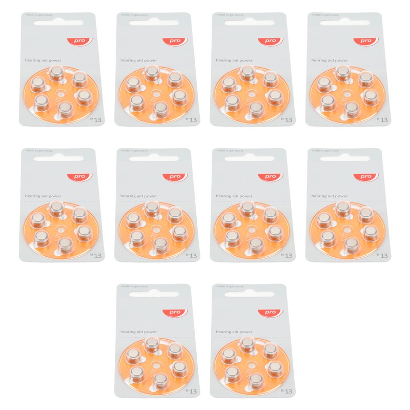 60pcs Long Lasting Power Hearing Device Battery Zinc Air Sound