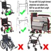 Wheelchair Storage Bag, Double-Sided Armrest Pouch with Cup Holder and