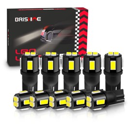 BRISHINE 194 LED Bulbs 6000K Xenon White Extremely Bright 5630 Chipsets T10 168 2825 175 W5W LED Replacement Bulbs for Car Interior Dome Map Door Courtesy License Plate Lights (Pack of 10)