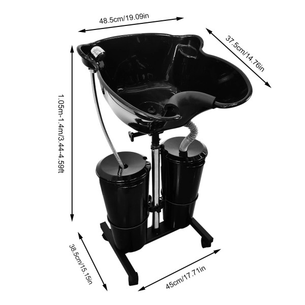 Unbranded Salon-Pro Backwash Sink-Adjustabl