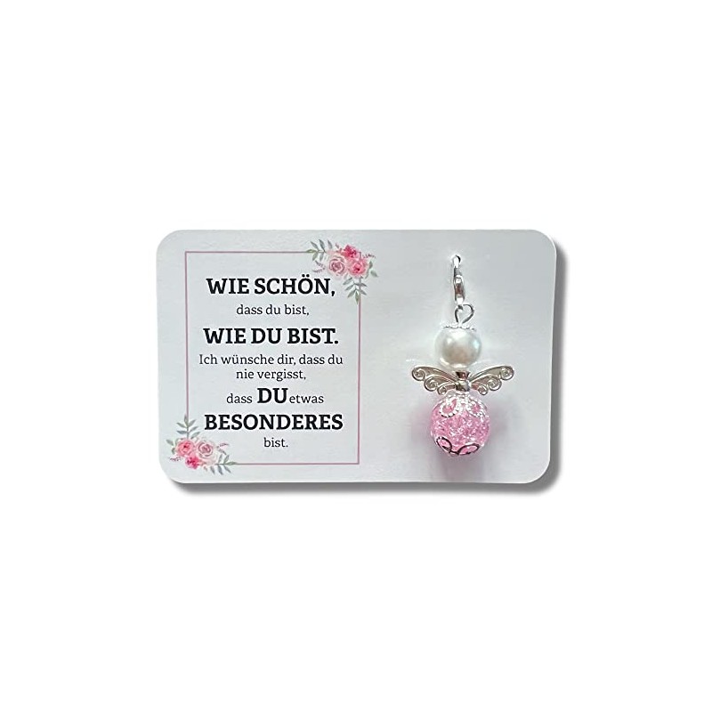 Schutzengel Schlüsselanhänger Besondere Menschen Geschenk Freundin Kollegin Geburtstag Perlenengel Kärtchen
