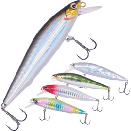 HAKKALA Minnow Crankbait 2 Hook Jerkbaits Slow Diving Bass Fishing Lure Hard Bait Sets（7g/Piece