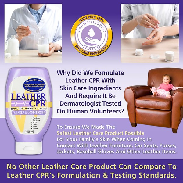 Leather CPR Cleaner & Conditioner 32oz-Best Leather Cleaner & Conditioner. Cleans, Conditions, Restores & Protects Leather Furniture, Handbags, Car Seats, Jackets, Boots, Shoes, Saddles, Tack