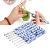 8pcs Crochet Hook Set Blue White Porcelain Printing Hand Polished
