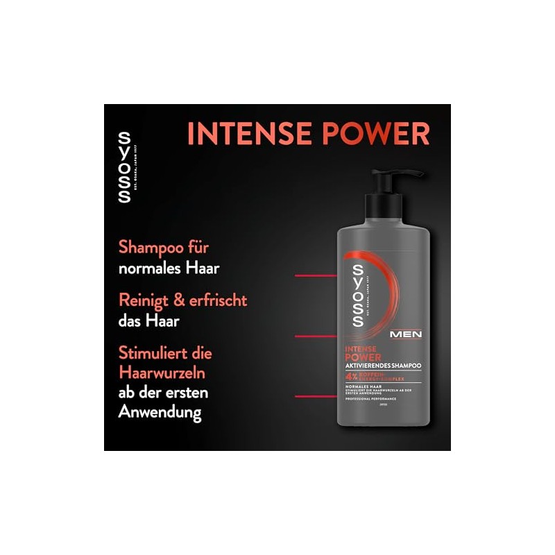 SYOSS Shampoo MEN Intense Power Activating Shampoo (440 ml), Men's