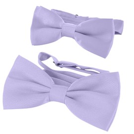 DonDon Father-son bow tie set in partner look, already tied and adjustable, Pastel Purple
