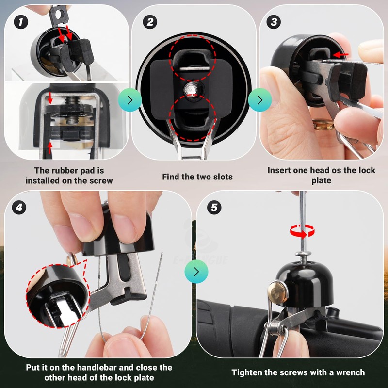 E-Mangue Bicycle Bell, Aluminium Alloy Bicycle Bell, 80 dB Bell,