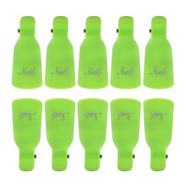 Useful 10Pcs Plastic Acrylic Nail Art Soak Off Clip Cap UV Gel Polish Remover Wrap Tool (Green)