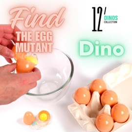FINOCLAY Dinosaur Slime Kit for Boys & Girls, 6 Egg Slimes Find The Mutant Dinosaurs, Dinosaur Book Included with Dino Slime Charms, Smashers Dino Eggs Educational Toy Set, Party Favors for Kids