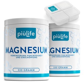Magnesium Pulver Hochdosiert 660g PiùLife – 430 mg pro Portion – Magnesiumcarbonat und Citronensäure – Quelle von Magnesium Citrate – Vegan, glutenfrei, laktosefrei