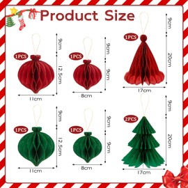 DARENYI 7Pcs Christmas Decorations Christmas Hanging Ornaments Tree Decorations, Christmas Table Decoration, Christmas Decorations Indoor for Christmas, New Year, Party