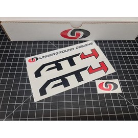 AT4 Decals (2pk) Truck Fender 6" Accent Stickers Fits 2019-2024 GMC Sierra 1500 2500 (Gloss Black & Red)