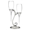 Hortense B Hewitt Raindrop Swirl Stand Champagne Toasting Flutes, Silver,
