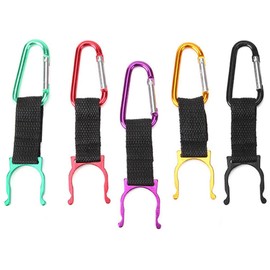 Water Bottle Holder, Water Bottle Holder, Carabiner, Bottle Holder, Bottle Hook, Carrying Beverage Bottle, Outdoor, Climbing, Camping, Hiking, Travel, 5-Piece Set, Portable, Aluminum, Easy to Put on and Take off (5 Colors Randomly Matched)