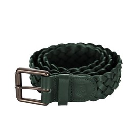 Equinavia Kari Braided Wide Leather Equestrian Belt | Intricately Braided Design - Hunter Green - M