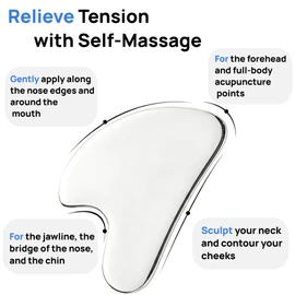 304 Stainless Steel Guasha Muscle Scraper Set, 5 in 1 Gua Sha Massage Kit and Derma Edge Scraping Tools for Physical Therapy- Deep Tissue Massage Scraper Tool for Body and Face Relaxation (Grey)