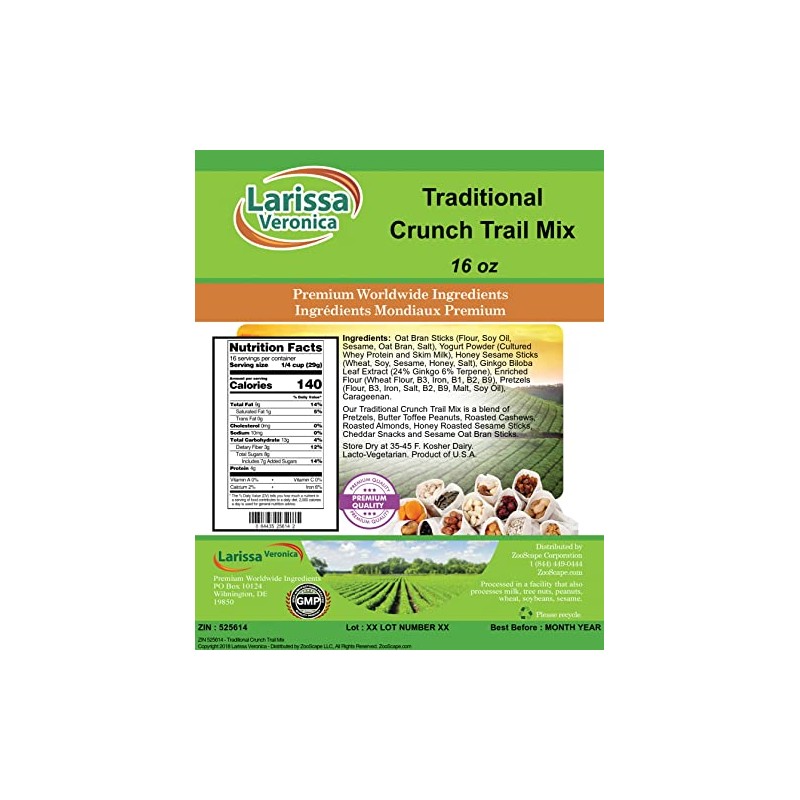 Traditional Crunch Trail Mix (16 oz, ZIN: 525614) - 2