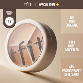 TFIT Cover Up Pro Concealer Palette - 3-in-1 Full Coverage Color Correcting Cream (Hydrating, 02 Warm, 0.52 Oz) for Dark Circles, Spots, Puffiness - High Coverage Eye Corrector for All Skin Tones
