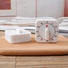 White Timer, 60 Minutes Kitchen Cook Square Timer Mechanical Countdown