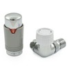 Thermostatic Radiator Valve Chrome & Silver-Grey Corner TRV – Style