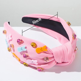 RUIOMII Pink Easter Headbands for Women and Girls Bunny Headband Easter Hair Accessories