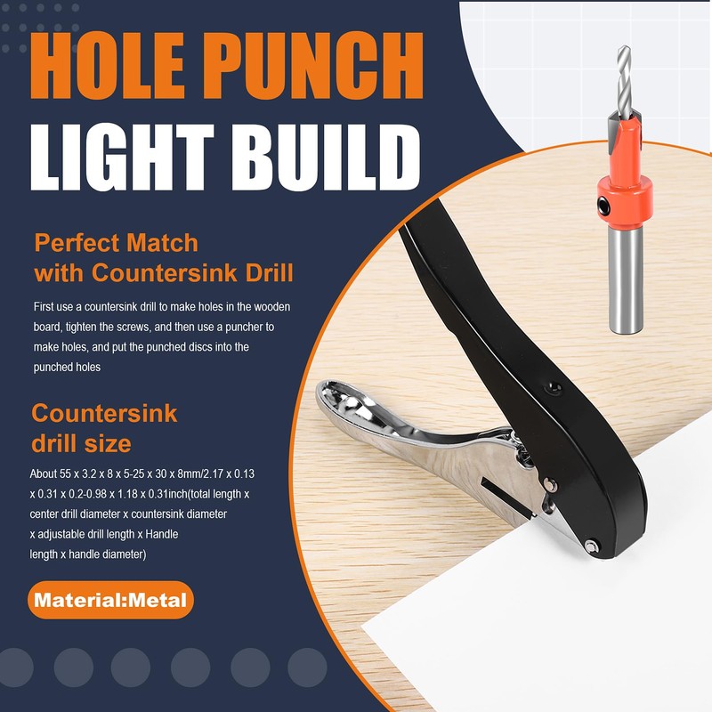 Daowwui 2 Pcs Card Hole Punch Set Screw Covers Hole