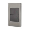 Volteck PA-APDO15-LA, Placa armada 2 interruptores sencillos color acero línea