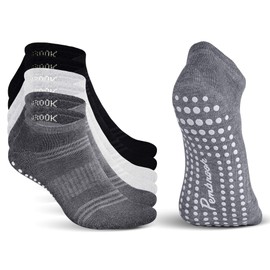 Pembrook Grip Socks for Women and Men - 6 Pairs Barre Socks with Grips for Women | Gripper Socks for Women | Yoga Socks for Men | Pure Barre Socks | Non Slip Socks Mens