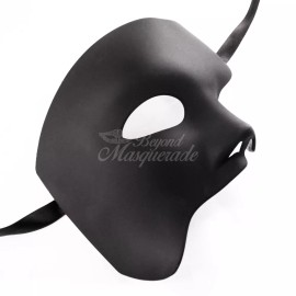 BeyondMasquerade Mens Half Face Phantom of the Opera Venetian Costume Masquerade Mask [Black]