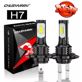 CHUSYYRAY 2x H7 10000K LED Headlight Kit High Low Beam Bulbs 3300000LM White Super Bright