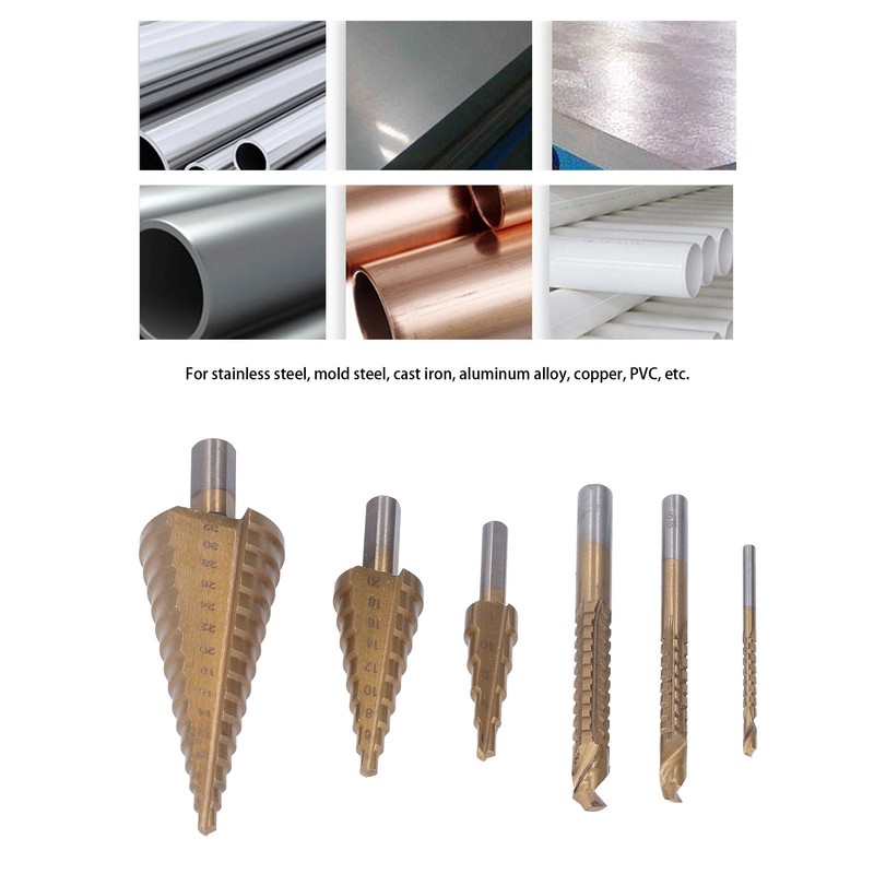 Step Drill Bit Set Universal Triangle Shank HSS High Hardness